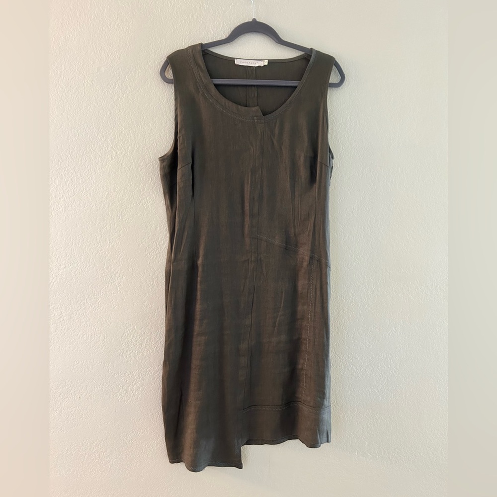 Linen Blend Dress Italian Size 50 US Size 14